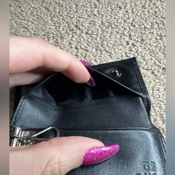 GUCCI RARE LARGE GG GUCCISSIMA BLACK LEATHER 6 RING CASE WALLET - Picture 13 of 15